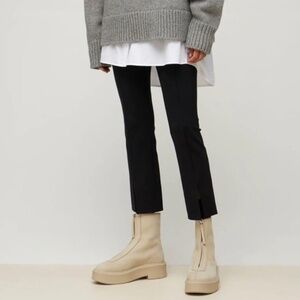 THE ROW Textured-nubuck platform ankle boots